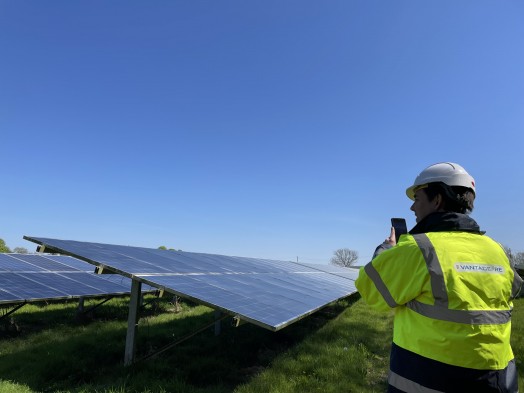 Vantage asset manager visiting a solar farm 