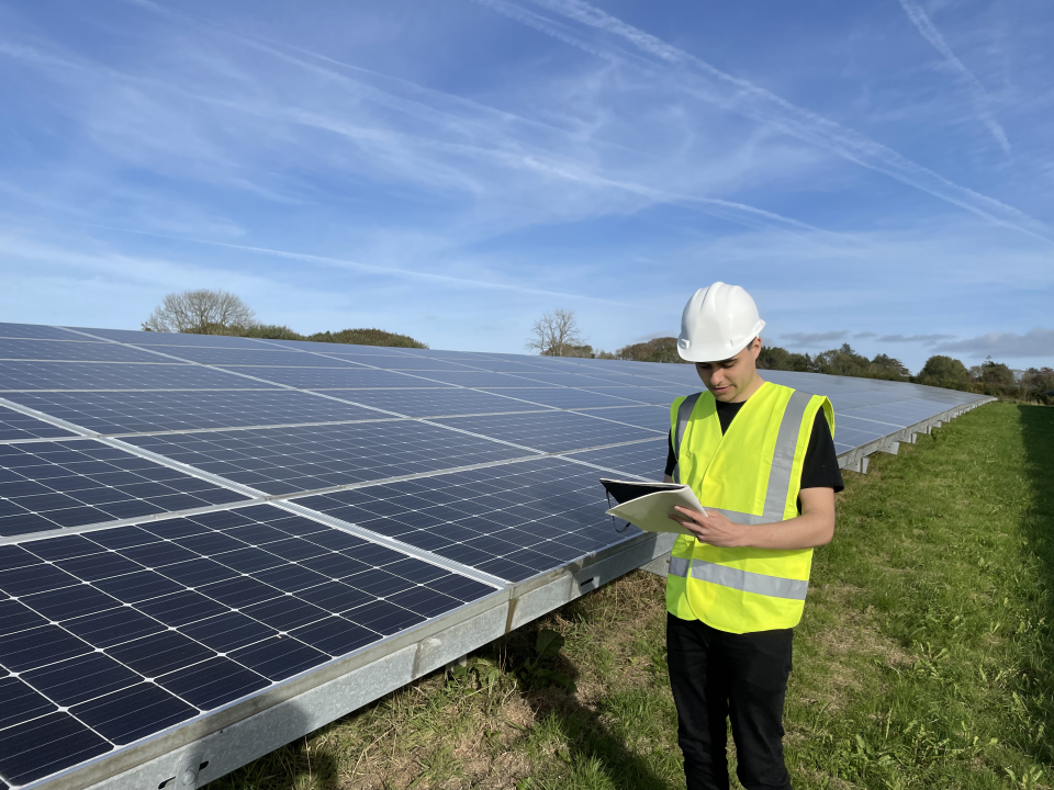 Vantage team working at solar farm
