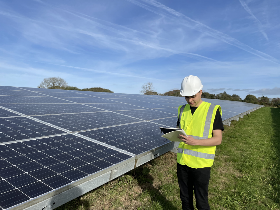 Vantage team working at solar farm 